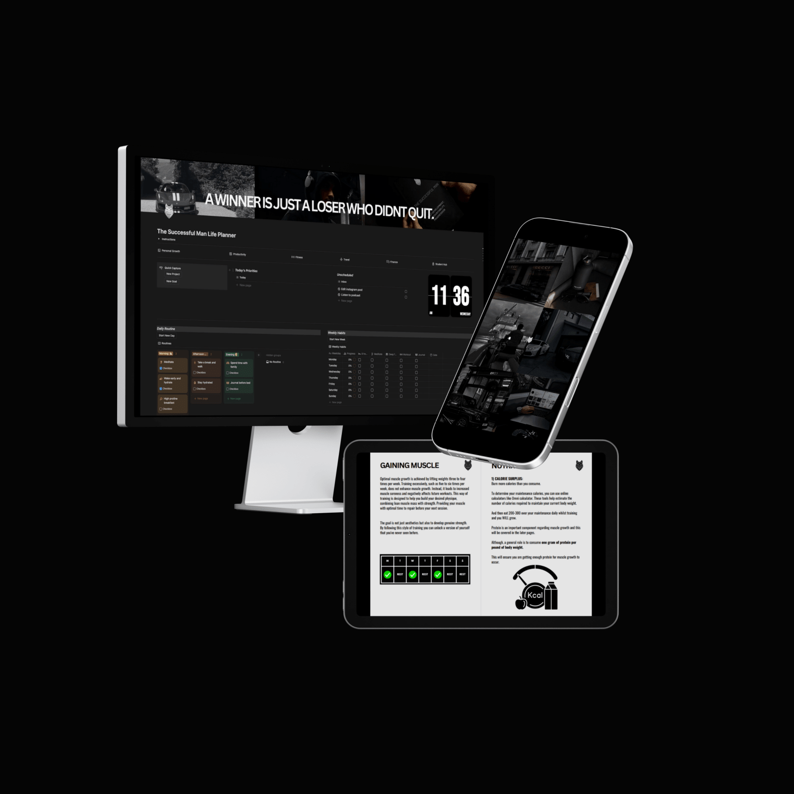 Free Gifts (Online Planner, Wallpaper, Workout Guide) - The Successful Man Journal